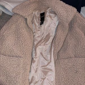 me jane brown fluffy coat